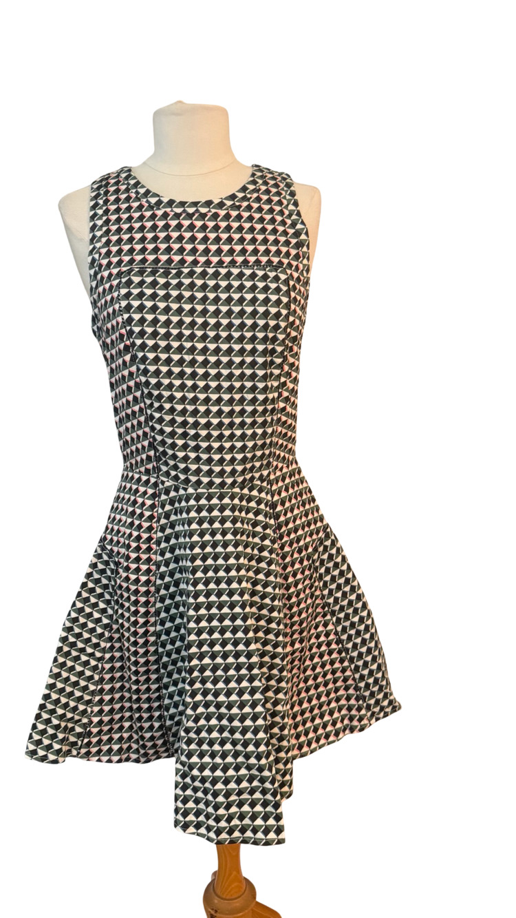 Love & Liberty S LS32 Black Green Check Maddie Fit Flare Knee Length Dress NWT